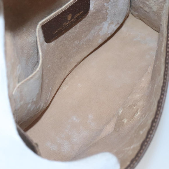 GUCCI GG Supreme Web Sherry Line Clutch Bag PVC Beige Gold 89 01 030 Auth 126165