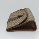 GUCCI GG Supreme Web Sherry Line Clutch Bag PVC Beige Gold 89 01 030 Auth 126165-5