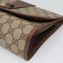 GUCCI GG Supreme Web Sherry Line Clutch Bag PVC Beige Gold 89 01 030 Auth 126165-8