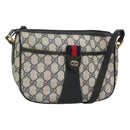GUCCI GG Supreme Sherry Line Shoulder Bag PVC Navy Gold 89 02 032 Auth 126166-1