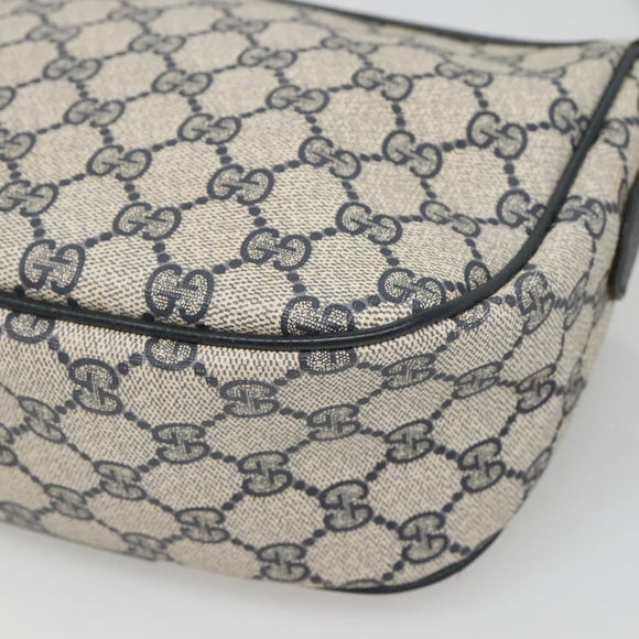 GUCCI GG Supreme Sherry Line Shoulder Bag PVC Navy Gold 89 02 032 Auth 126166