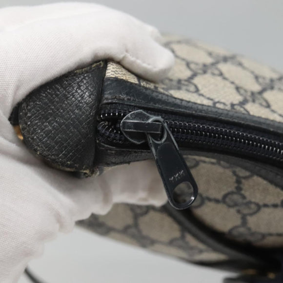 GUCCI GG Supreme Sherry Line Shoulder Bag PVC Navy Gold 89 02 032 Auth 126166