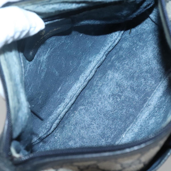 GUCCI GG Supreme Sherry Line Shoulder Bag PVC Navy Gold 89 02 032 Auth 126166