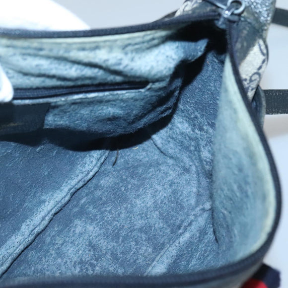 GUCCI GG Supreme Sherry Line Shoulder Bag PVC Navy Gold 89 02 032 Auth 126166