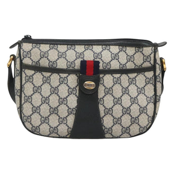 GUCCI GG Supreme Sherry Line Shoulder Bag PVC Navy Gold 89 02 032 Auth 126166 - 0