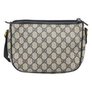 GUCCI GG Supreme Sherry Line Shoulder Bag PVC Navy Gold 89 02 032 Auth 126166-3