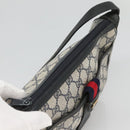 GUCCI GG Supreme Sherry Line Shoulder Bag PVC Navy Gold 89 02 032 Auth 126166-6