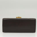 Salvatore Ferragamo Gancini Hand Bag Leather 2way Black Gold Auth 126173-5