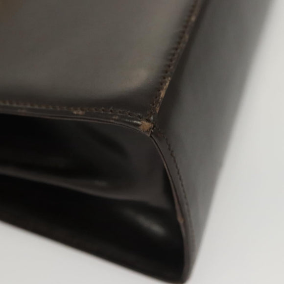 Salvatore Ferragamo Gancini Hand Bag Leather 2way Black Gold Auth 126173