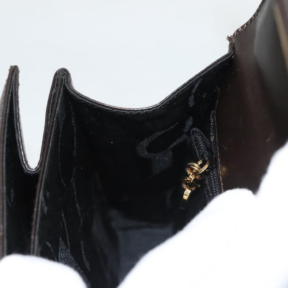 Salvatore Ferragamo Gancini Hand Bag Leather 2way Black Gold Auth 126173