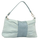 Salvatore Ferragamo Gancini Accessory Pouch Nylon Blue Silver Auth 126174-1