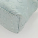 Salvatore Ferragamo Gancini Accessory Pouch Nylon Blue Silver Auth 126174-11