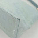 Salvatore Ferragamo Gancini Accessory Pouch Nylon Blue Silver Auth 126174-13