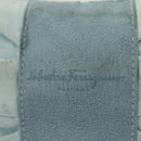 Salvatore Ferragamo Gancini Accessory Pouch Nylon Blue Silver Auth 126174-14