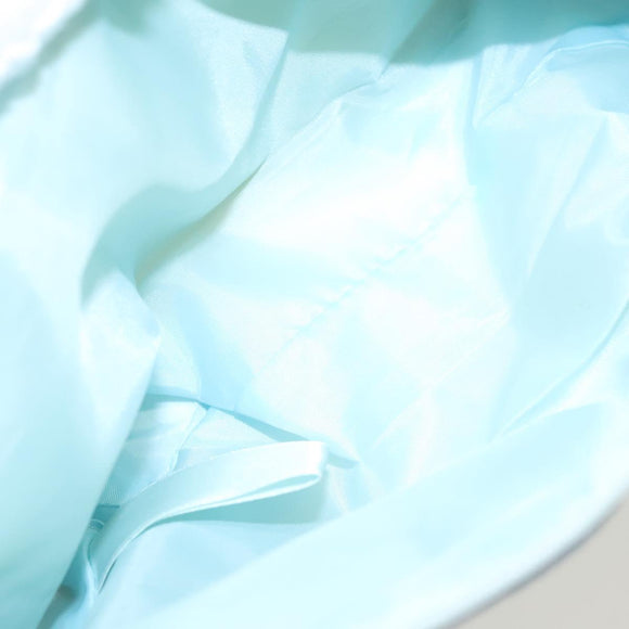 Salvatore Ferragamo Gancini Accessory Pouch Nylon Blue Silver Auth 126174