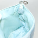 Salvatore Ferragamo Gancini Accessory Pouch Nylon Blue Silver Auth 126174-17