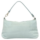 Salvatore Ferragamo Gancini Accessory Pouch Nylon Blue Silver Auth 126174-3