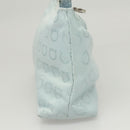 Salvatore Ferragamo Gancini Accessory Pouch Nylon Blue Silver Auth 126174-5