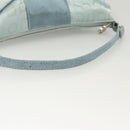 Salvatore Ferragamo Gancini Accessory Pouch Nylon Blue Silver Auth 126174-7