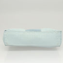 Salvatore Ferragamo Gancini Accessory Pouch Nylon Blue Silver Auth 126174-9