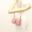 Salvatore Ferragamo Shoulder Bag Patent Leather Pink Gold Auth 126176-20