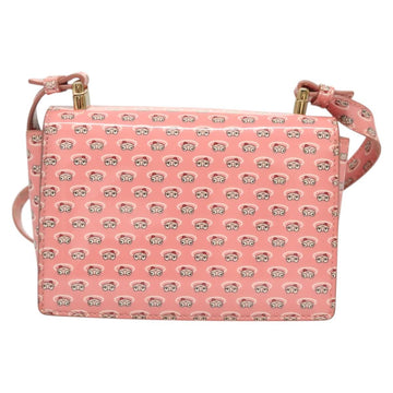 Salvatore Ferragamo Shoulder Bag Patent Leather Pink Gold Auth 126176 - 0