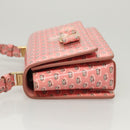 Salvatore Ferragamo Shoulder Bag Patent Leather Pink Gold Auth 126176-4