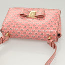 Salvatore Ferragamo Shoulder Bag Patent Leather Pink Gold Auth 126176-6
