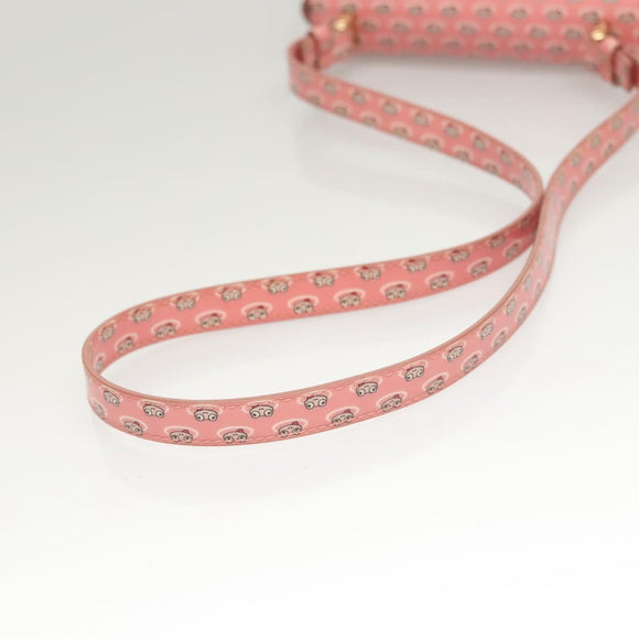 Salvatore Ferragamo Shoulder Bag Patent Leather Pink Gold Auth 126176