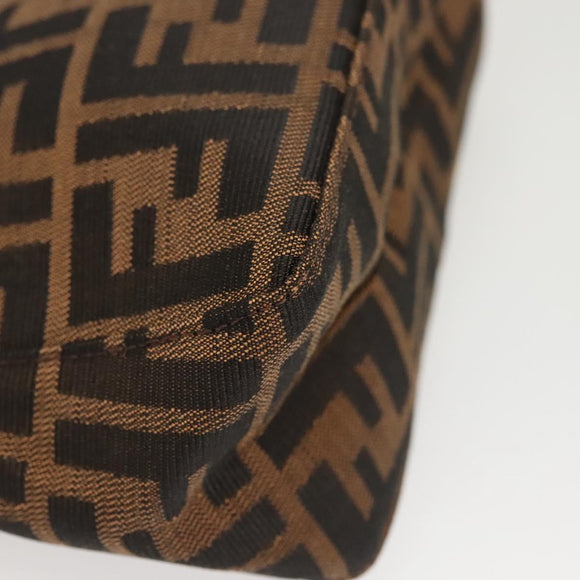 FENDI Zucca Canvas Accessory Pouch Black Brown Auth 126177