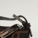 FENDI Zucca Canvas Accessory Pouch Black Brown Auth 126177-17