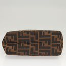 FENDI Zucca Canvas Accessory Pouch Black Brown Auth 126177-5