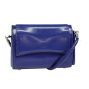 CELINE Shoulder Bag Leather Blue Silver Auth 126181-1