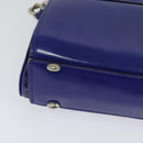 CELINE Shoulder Bag Leather Blue Silver Auth 126181-12