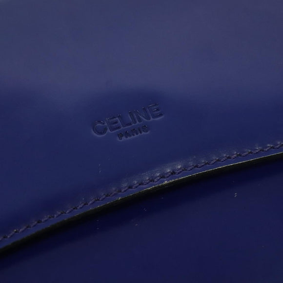 CELINE Shoulder Bag Leather Blue Silver Auth 126181
