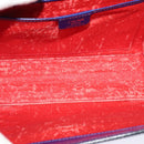 CELINE Shoulder Bag Leather Blue Silver Auth 126181-17