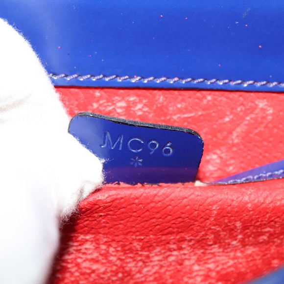 CELINE Shoulder Bag Leather Blue Silver Auth 126181