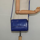 CELINE Shoulder Bag Leather Blue Silver Auth 126181-21