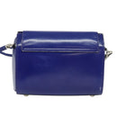 CELINE Shoulder Bag Leather Blue Silver Auth 126181-3