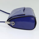 CELINE Shoulder Bag Leather Blue Silver Auth 126181-4