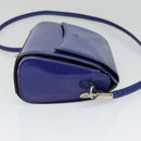 CELINE Shoulder Bag Leather Blue Silver Auth 126181-5