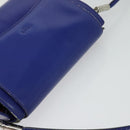 CELINE Shoulder Bag Leather Blue Silver Auth 126181-6