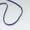 CELINE Shoulder Bag Leather Blue Silver Auth 126181-7