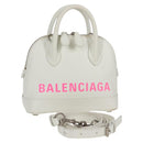 BALENCIAGA Ville Top Handle Hand Bag Leather 2way White 550646 Auth 126183M-1