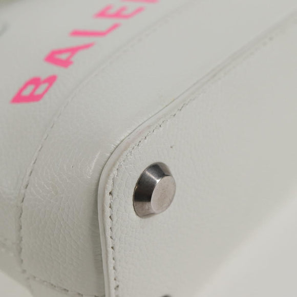 BALENCIAGA Ville Top Handle Hand Bag Leather 2way White 550646 Auth 126183M