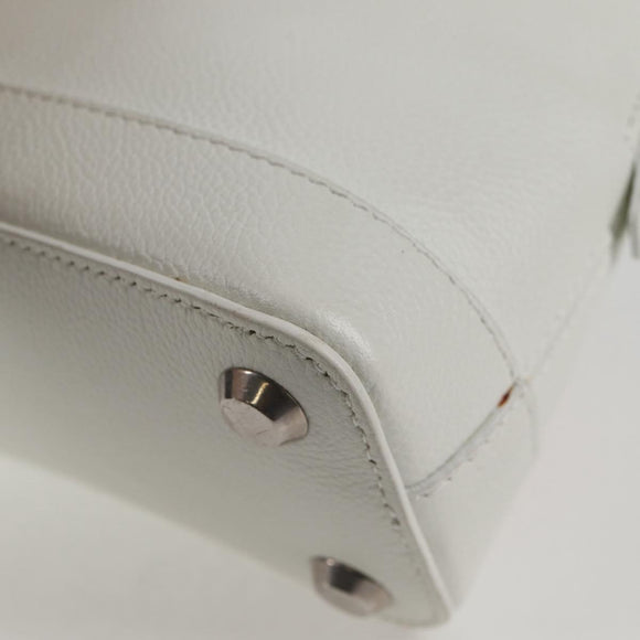 BALENCIAGA Ville Top Handle Hand Bag Leather 2way White 550646 Auth 126183M