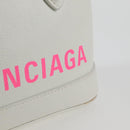BALENCIAGA Ville Top Handle Hand Bag Leather 2way White 550646 Auth 126183M-15