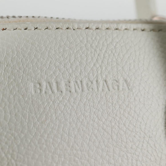 BALENCIAGA Ville Top Handle Hand Bag Leather 2way White 550646 Auth 126183M