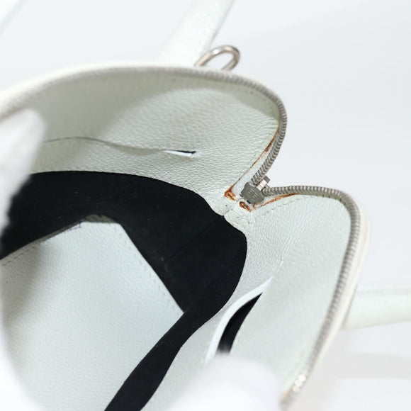 BALENCIAGA Ville Top Handle Hand Bag Leather 2way White 550646 Auth 126183M