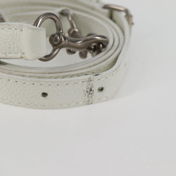 BALENCIAGA Ville Top Handle Hand Bag Leather 2way White 550646 Auth 126183M